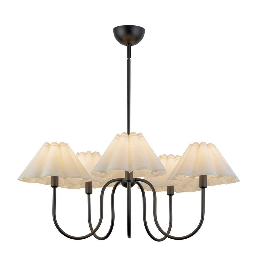 Alora Canada - CH610530MBFW - Five Light Chandelier - Rosemary - Matte Black/Folded White