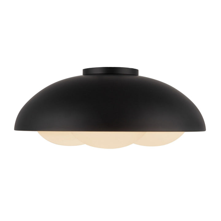 Alora Canada - FM495316MBOP - Three Light Flush Mount - Robyn - Matte Black/Opal Glass