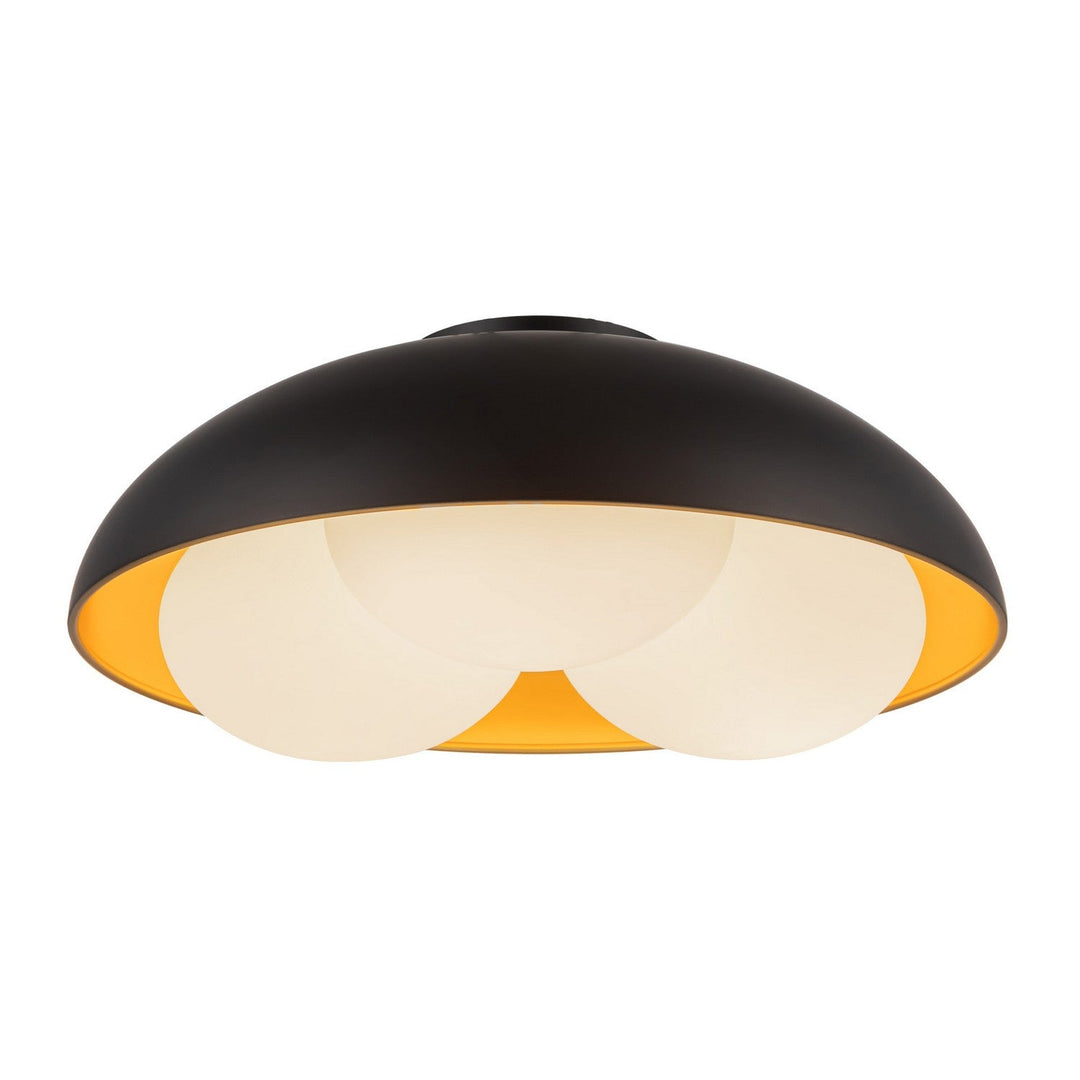 Alora Canada - FM495316MBOP - Three Light Flush Mount - Robyn - Matte Black/Opal Glass