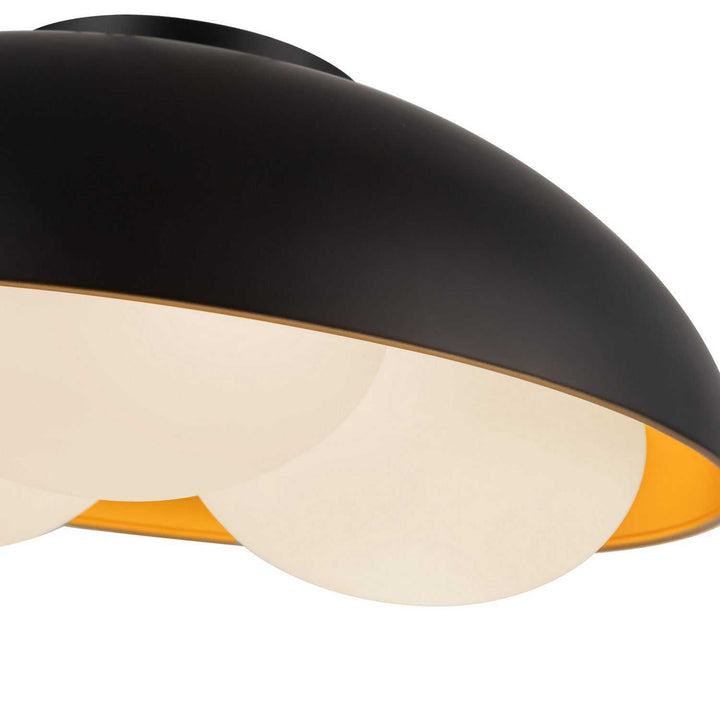 Alora Canada - FM495316MBOP - Three Light Flush Mount - Robyn - Matte Black/Opal Glass