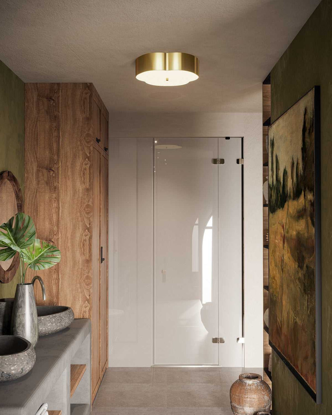 Alora Canada - FM566314BG - Three Light Flush Mount - Adella - Brushed Gold