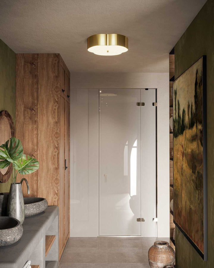 Alora Canada - FM566314BG - Three Light Flush Mount - Adella - Brushed Gold