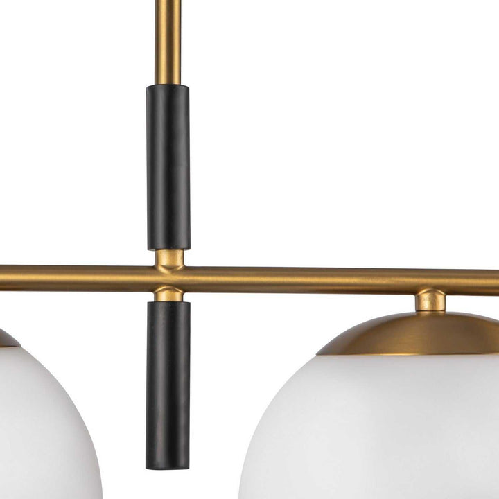 Alora Canada - LP421437BGOP - Four Light Linear Pendant - Zuri - Brushed Gold/Opal Glass