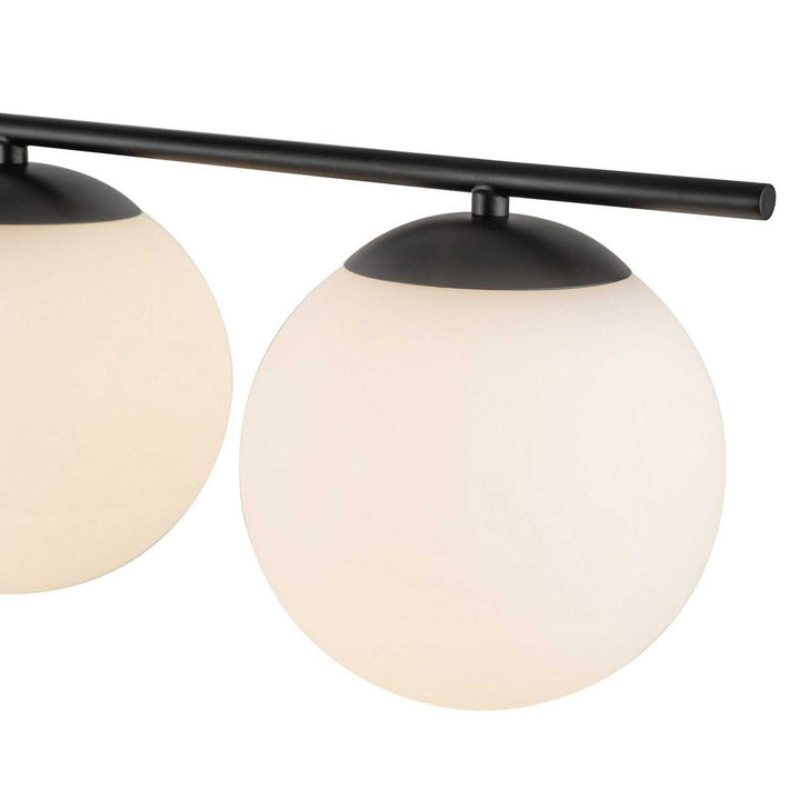 Alora Canada - LP421437MBOP - Four Light Linear Pendant - Zuri - Matte Black/Opal Glass