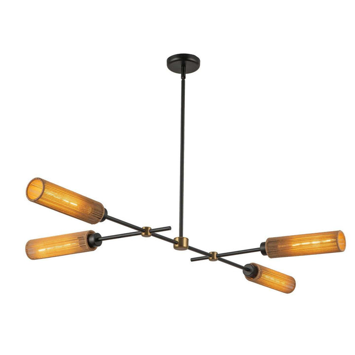 Alora Canada - LP491452MBTJ - Four Light Linear Pendant - Colby - Matte Black/Tan Jute