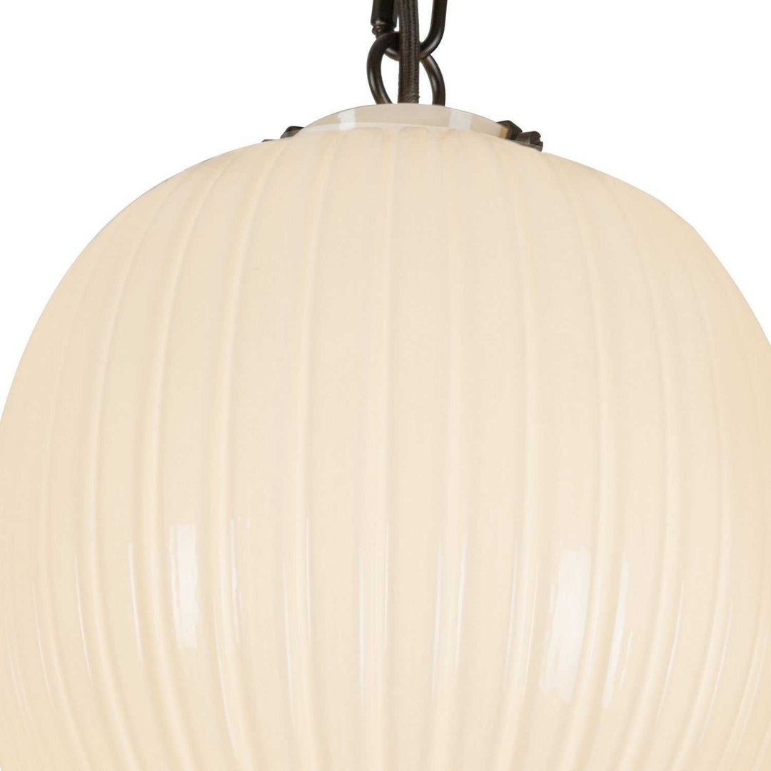 Alora Canada - MP579712MBGR - Three Light Pendant - Cherise - Matte Black/Glossy Ribbed Opal Glass