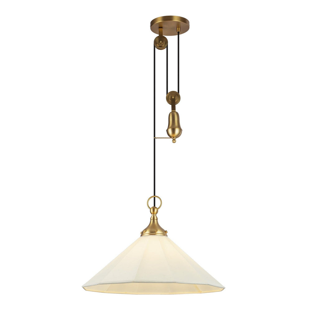 Alora Canada - PD447120BGWL - One Light Pendant - Ellen - Brushed Gold/White Linen