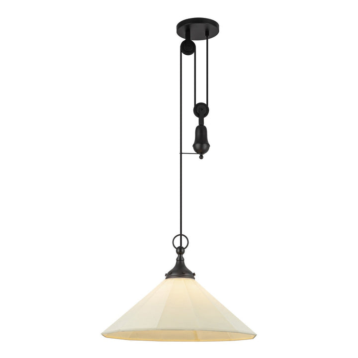 Alora Canada - PD447120MBWL - One Light Pendant - Ellen - Matte Black/White Linen