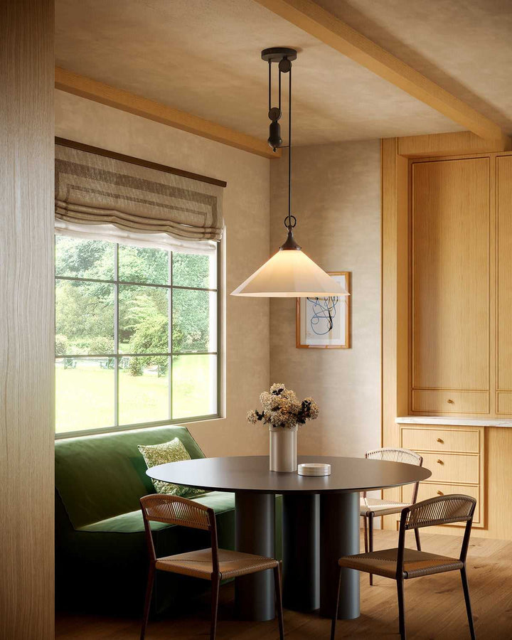 Alora Canada - PD447120MBWL - One Light Pendant - Ellen - Matte Black/White Linen