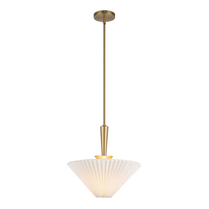 Alora Canada - PD497016BGFW - One Light Pendant - Bridgette - Brushed Gold/Folded White