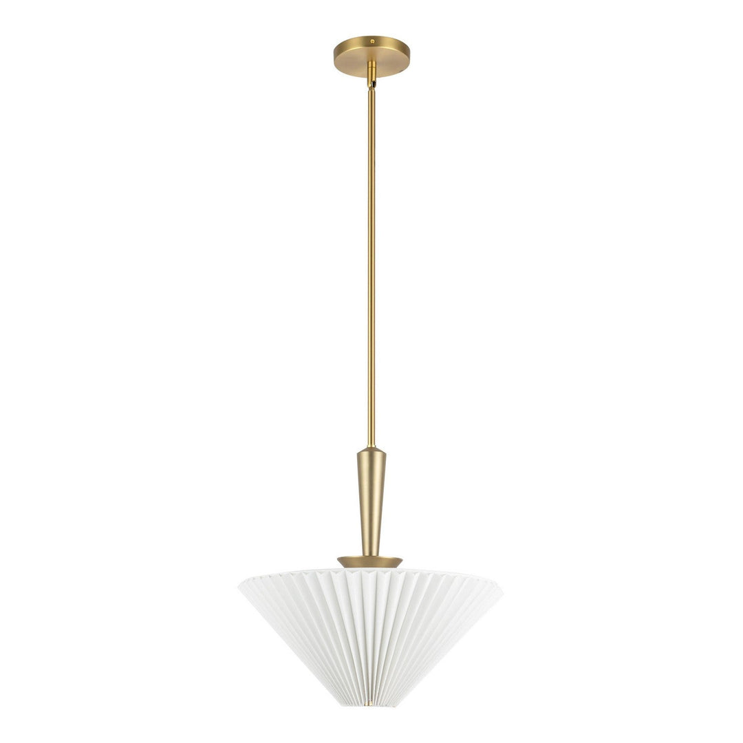 Alora Canada - PD497016BGFW - One Light Pendant - Bridgette - Brushed Gold/Folded White
