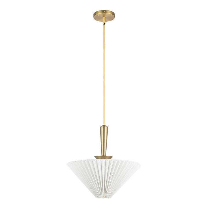 Alora Canada - PD497016BGFW - One Light Pendant - Bridgette - Brushed Gold/Folded White