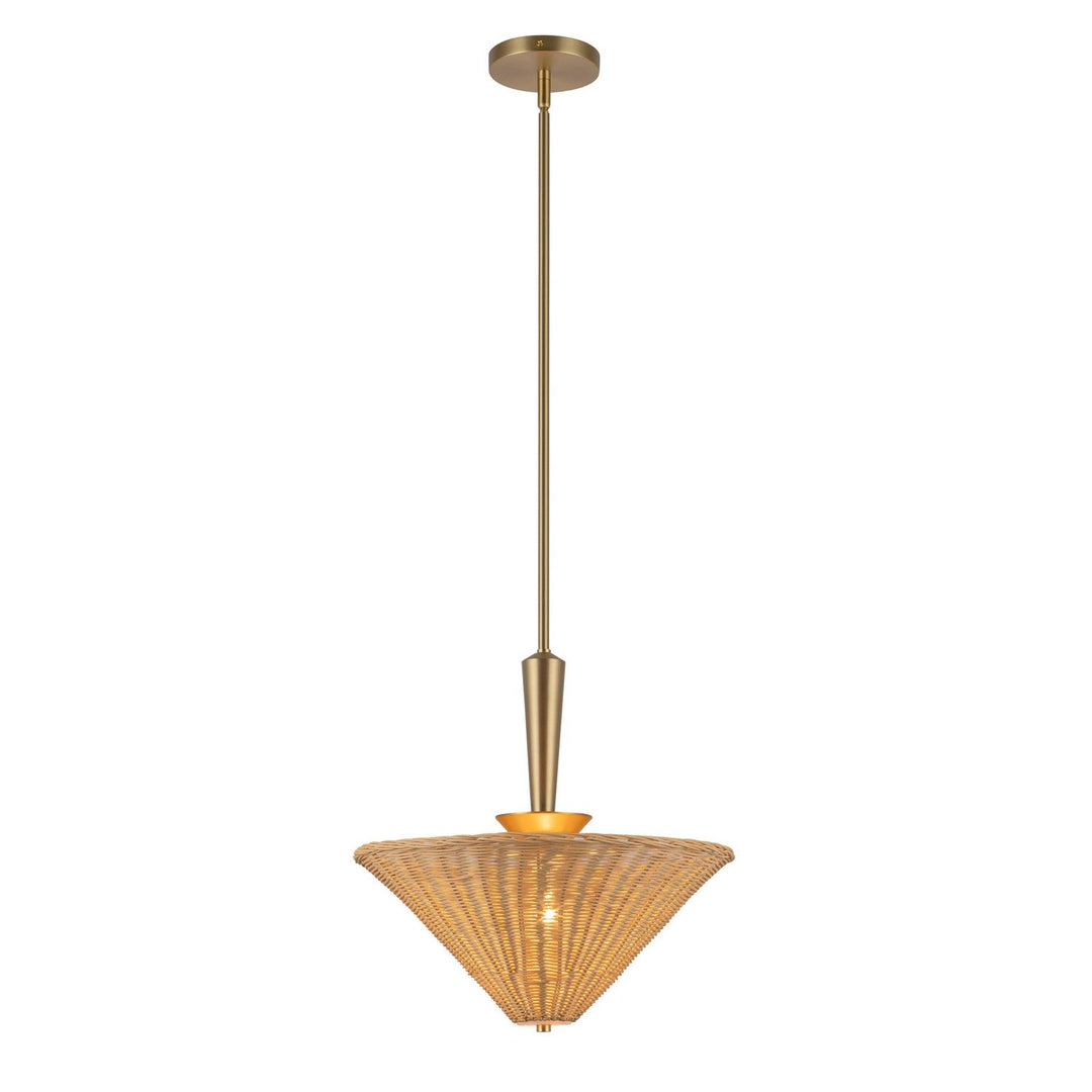 Alora Canada - PD497016BGRA - One Light Pendant - Bridgette - Brushed Gold/Rattan