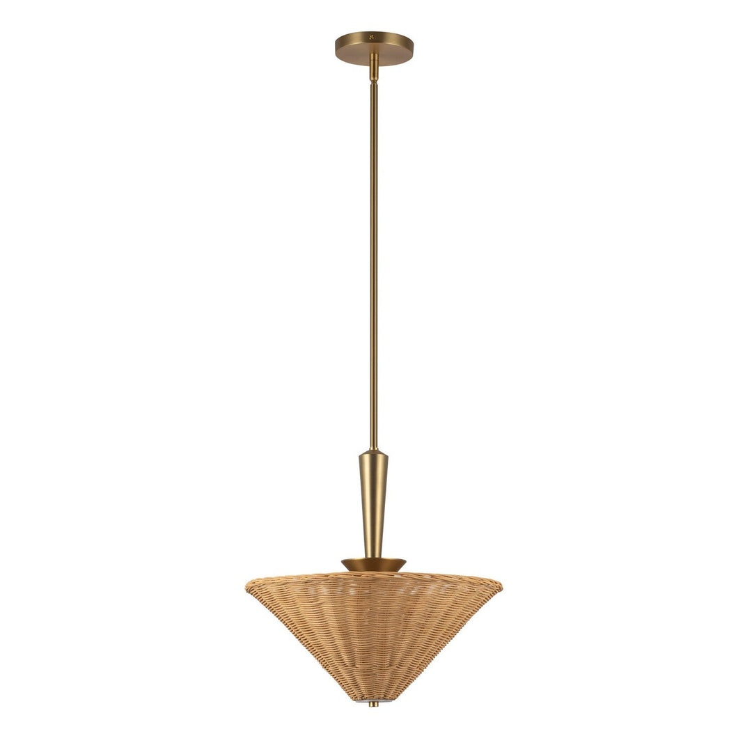 Alora Canada - PD497016BGRA - One Light Pendant - Bridgette - Brushed Gold/Rattan