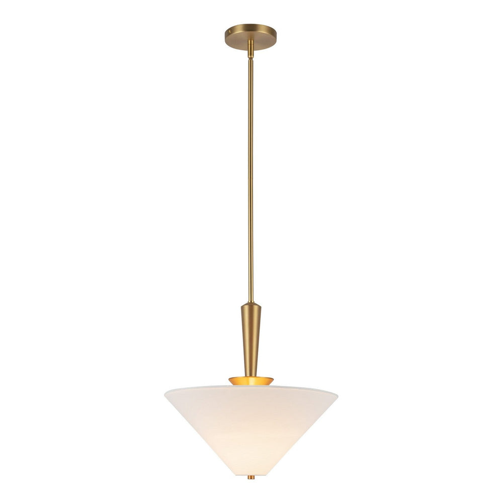 Alora Canada - PD497016BGWL - One Light Pendant - Bridgette - Brushed Gold/White Linen