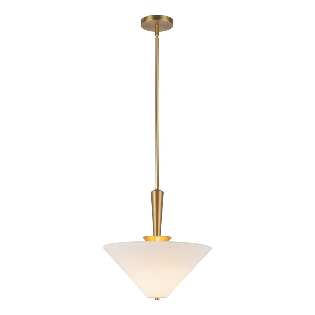 Alora Canada - PD497016BGWL - One Light Pendant - Bridgette - Brushed Gold/White Linen