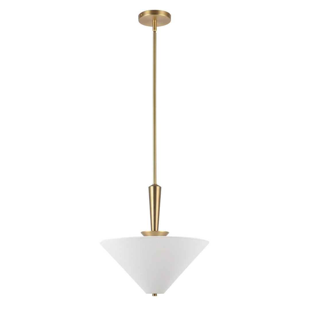 Alora Canada - PD497016BGWL - One Light Pendant - Bridgette - Brushed Gold/White Linen