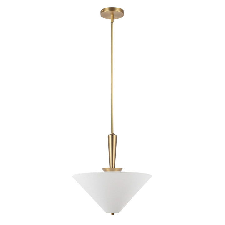 Alora Canada - PD497016BGWL - One Light Pendant - Bridgette - Brushed Gold/White Linen