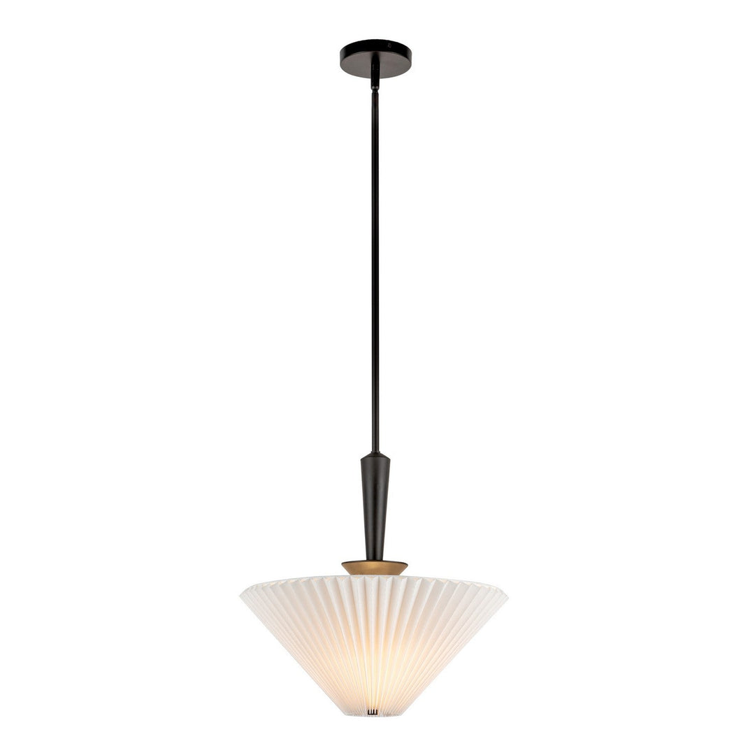 Alora Canada - PD497016MBFW - One Light Pendant - Bridgette - Matte Black/Folded White