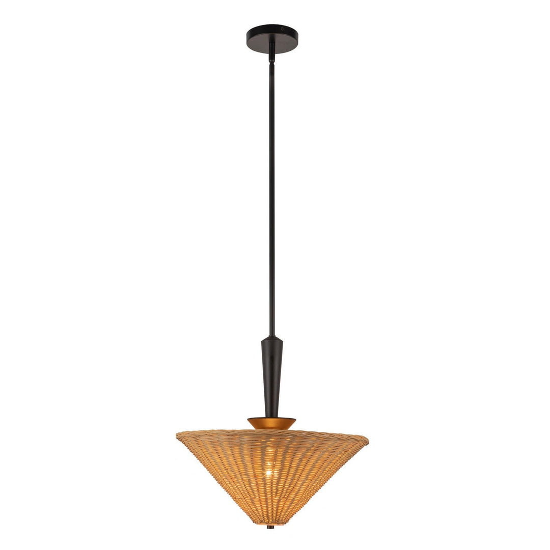 Alora Canada - PD497016MBRA - One Light Pendant - Bridgette - Matte Black/Rattan