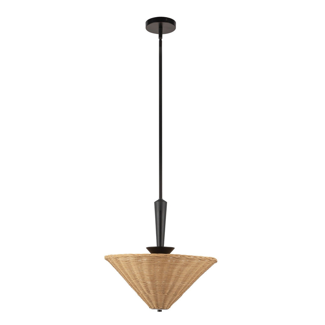 Alora Canada - PD497016MBRA - One Light Pendant - Bridgette - Matte Black/Rattan