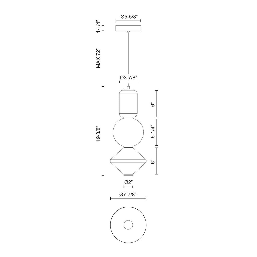 Bijou LED Pendant in Aged Gold/Opal Matte Glass Alora Canada