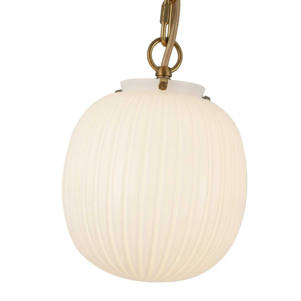 Alora Canada - PD579107BGGR - One Light Pendant - Cherise - Brushed Gold/Glossy Ribbed Opal Glass