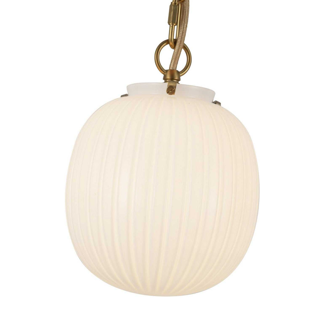 Alora Canada - PD579107BGGR - One Light Pendant - Cherise - Brushed Gold/Glossy Ribbed Opal Glass