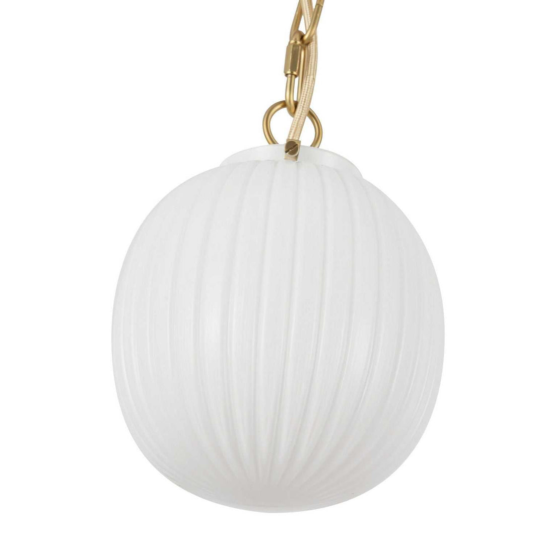 Alora Canada - PD579107BGGR - One Light Pendant - Cherise - Brushed Gold/Glossy Ribbed Opal Glass