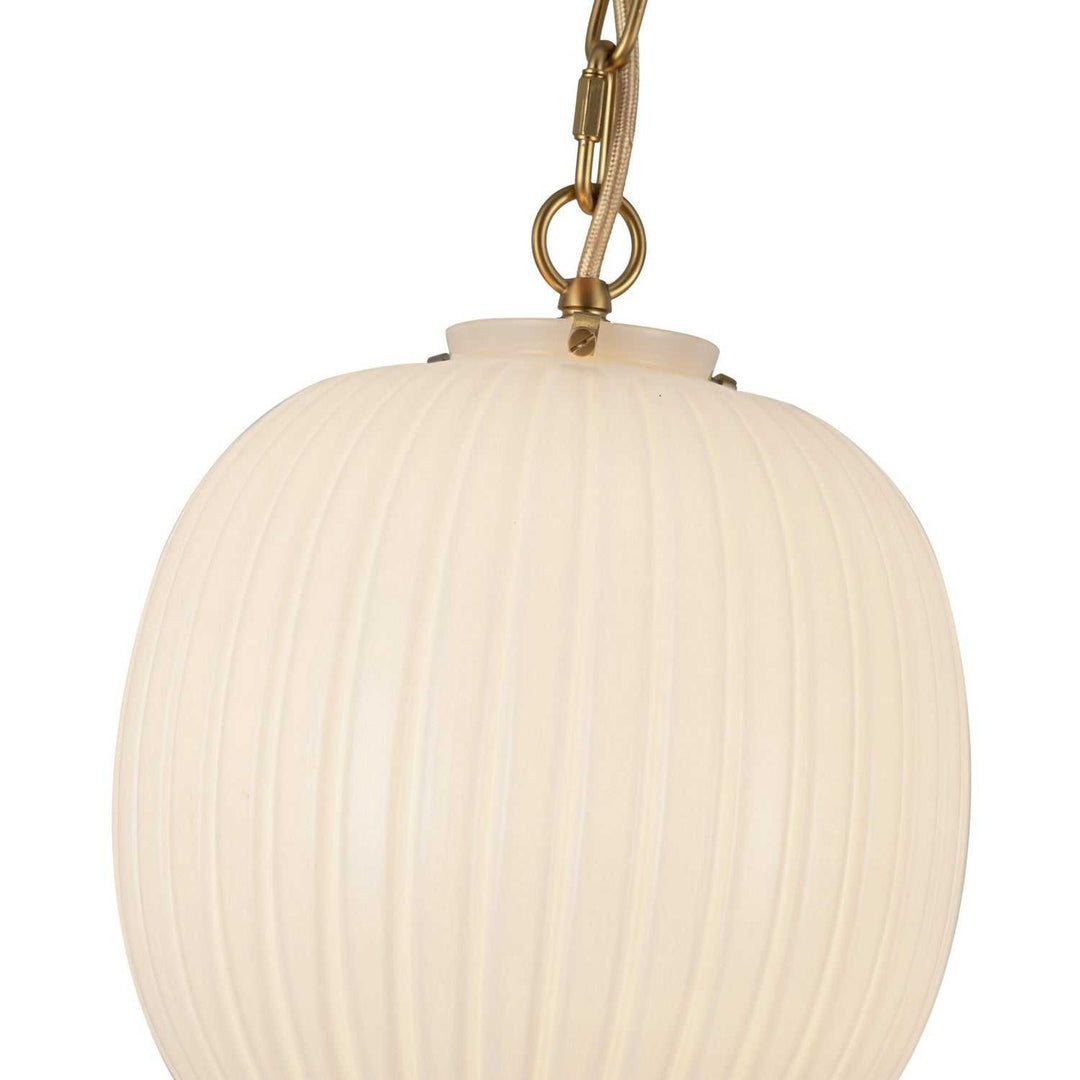 Alora Canada - PD579112BGGR - One Light Pendant - Cherise - Brushed Gold/Glossy Ribbed Opal Glass