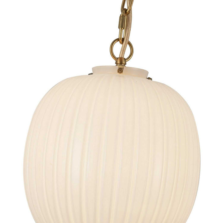 Alora Canada - PD579112BGGR - One Light Pendant - Cherise - Brushed Gold/Glossy Ribbed Opal Glass