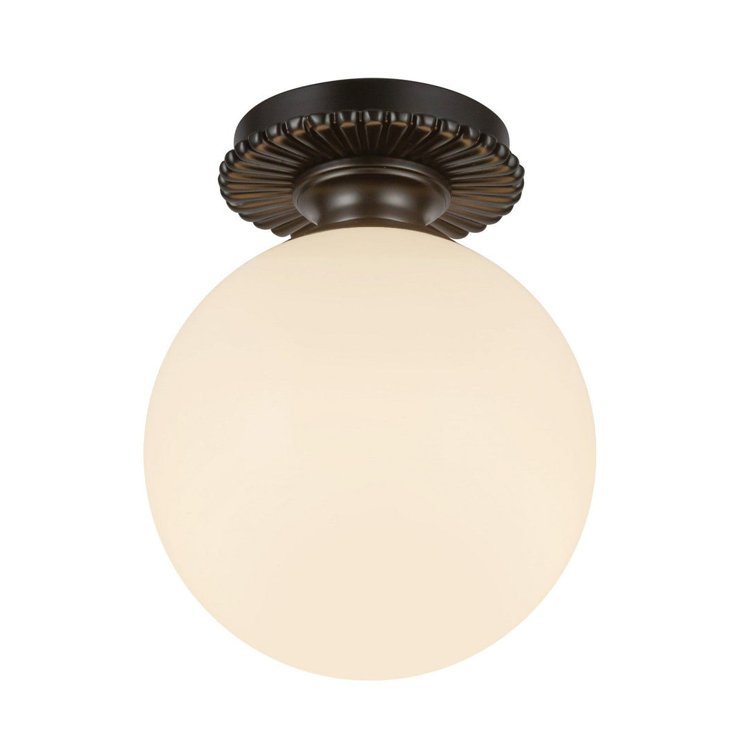 Alora Canada - SF430108MBGO - One Light Semi-Flush Mount - Otis - Matte Black/Glossy Opal Glass