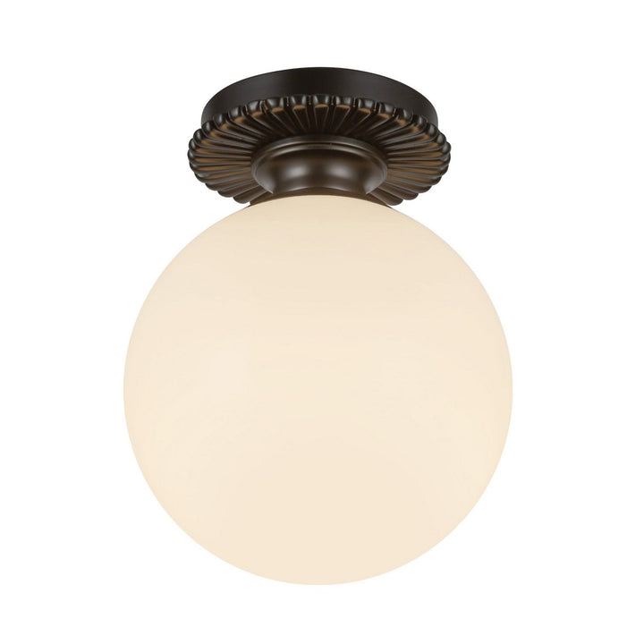 Alora Canada - SF430108MBGO - One Light Semi-Flush Mount - Otis - Matte Black/Glossy Opal Glass