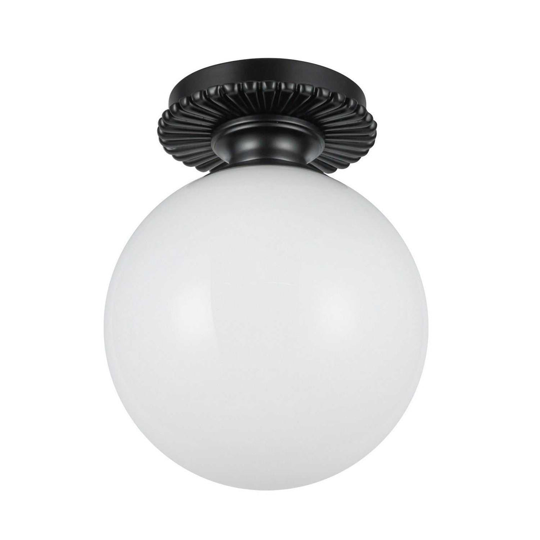 Alora Canada - SF430108MBGO - One Light Semi-Flush Mount - Otis - Matte Black/Glossy Opal Glass