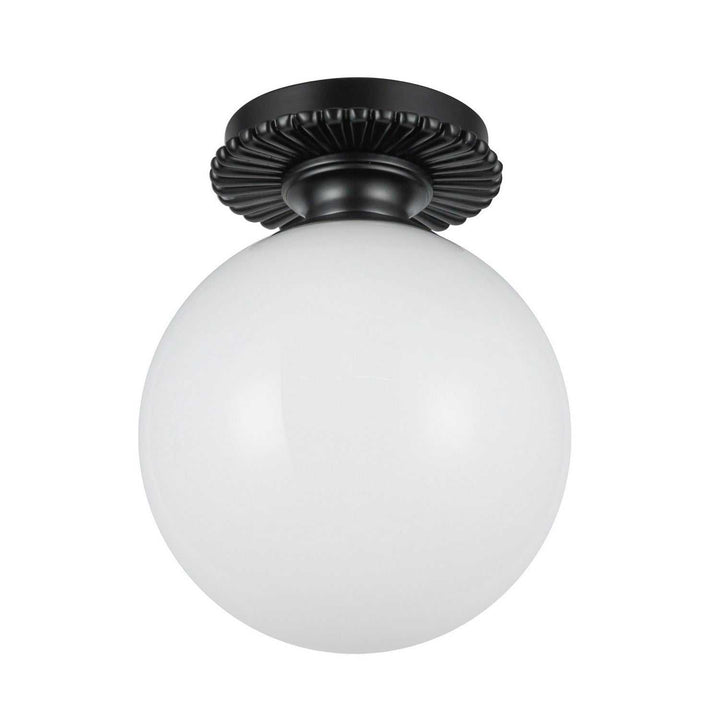 Alora Canada - SF430108MBGO - One Light Semi-Flush Mount - Otis - Matte Black/Glossy Opal Glass