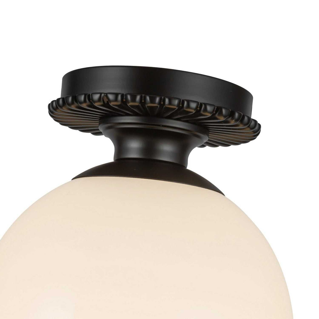 Alora Canada - SF430108MBGO - One Light Semi-Flush Mount - Otis - Matte Black/Glossy Opal Glass