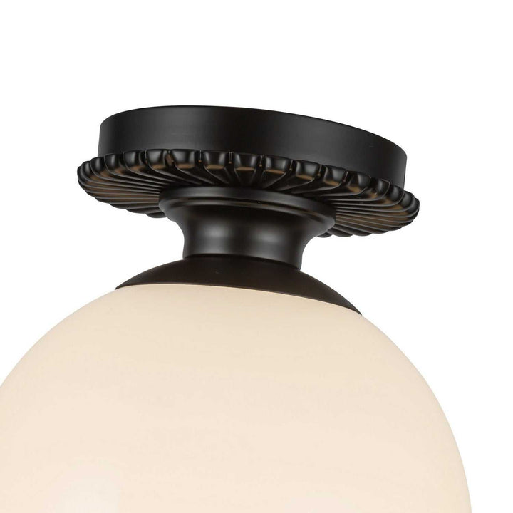 Alora Canada - SF430108MBGO - One Light Semi-Flush Mount - Otis - Matte Black/Glossy Opal Glass