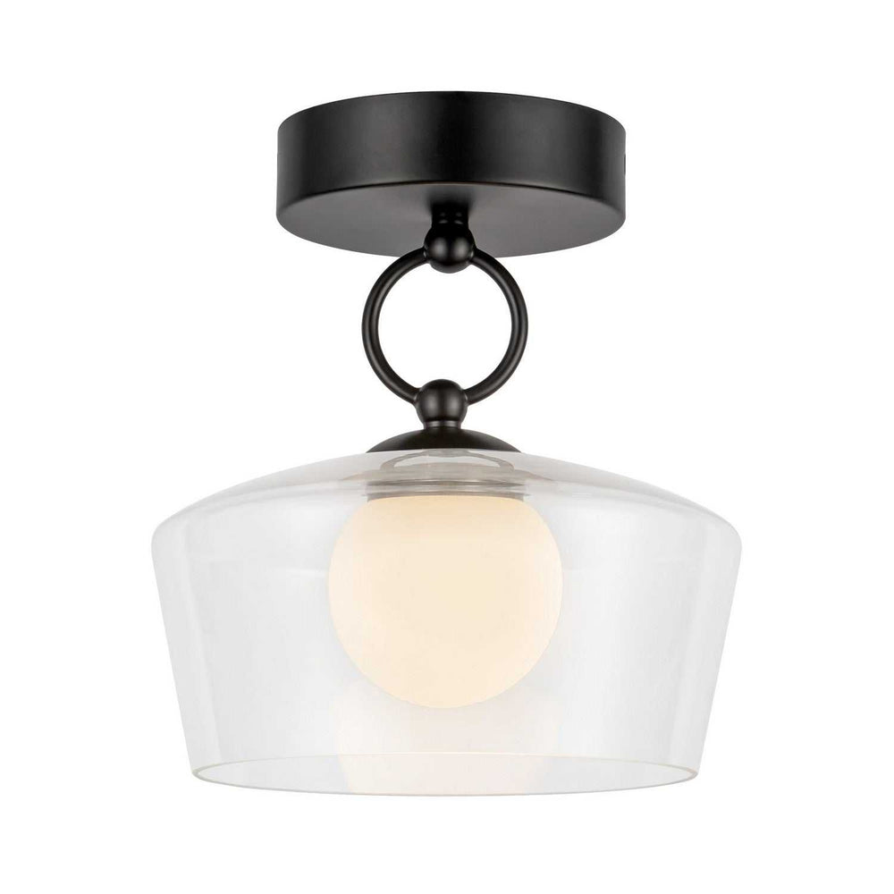 Alora Canada - SF443308MBCL-UNV - LED Semi Flush Mount - Leota - Matte Black/Clear Glass