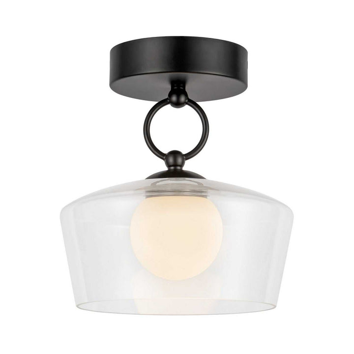Alora Canada - SF443308MBCL-UNV - LED Semi Flush Mount - Leota - Matte Black/Clear Glass