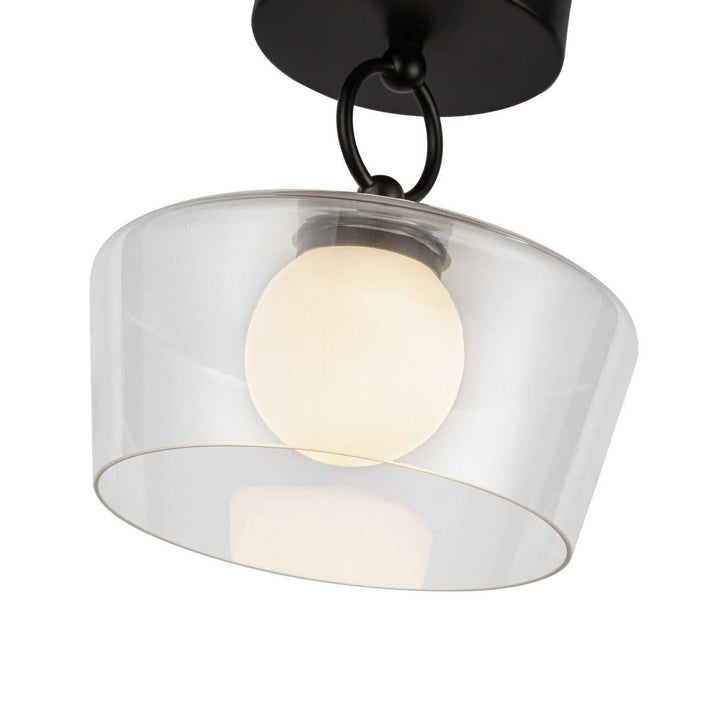 Alora Canada - SF443308MBCL-UNV - LED Semi Flush Mount - Leota - Matte Black/Clear Glass