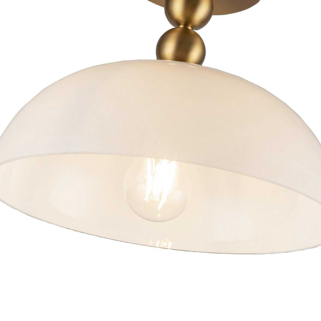 Alora Canada - SF459012BGGO - One Light Semi-Flush Mount - Paisley - Brushed Gold/Glossy Opal Glass