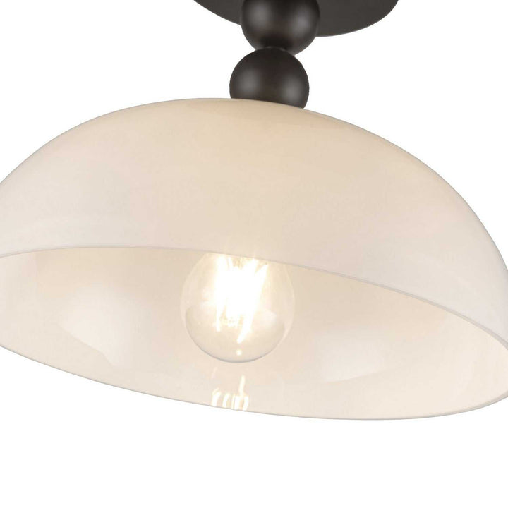 Alora Canada - SF459012MBGO - One Light Semi-Flush Mount - Paisley - Matte Black/Glossy Opal Glass