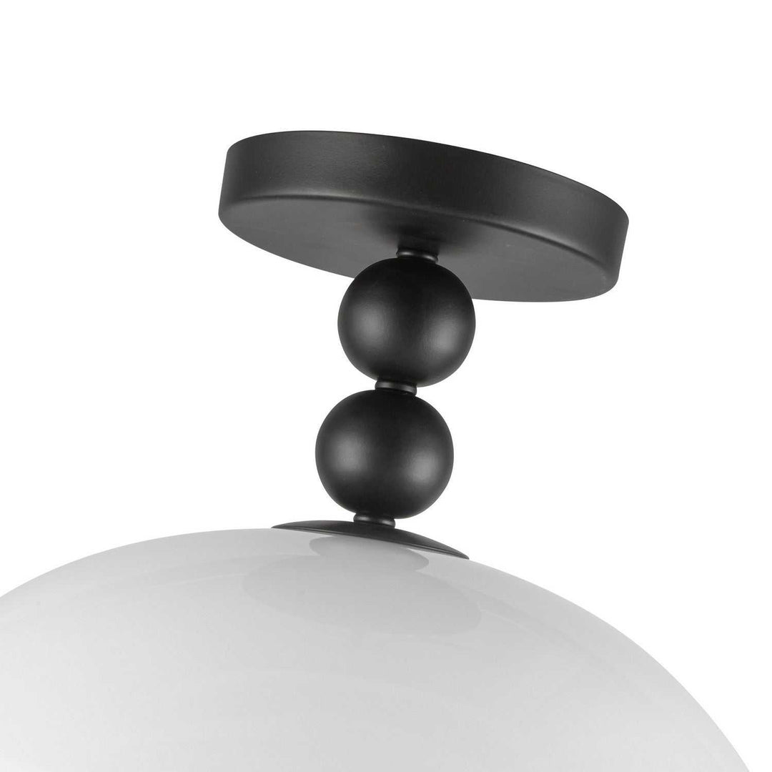 Alora Canada - SF459012MBGO - One Light Semi-Flush Mount - Paisley - Matte Black/Glossy Opal Glass