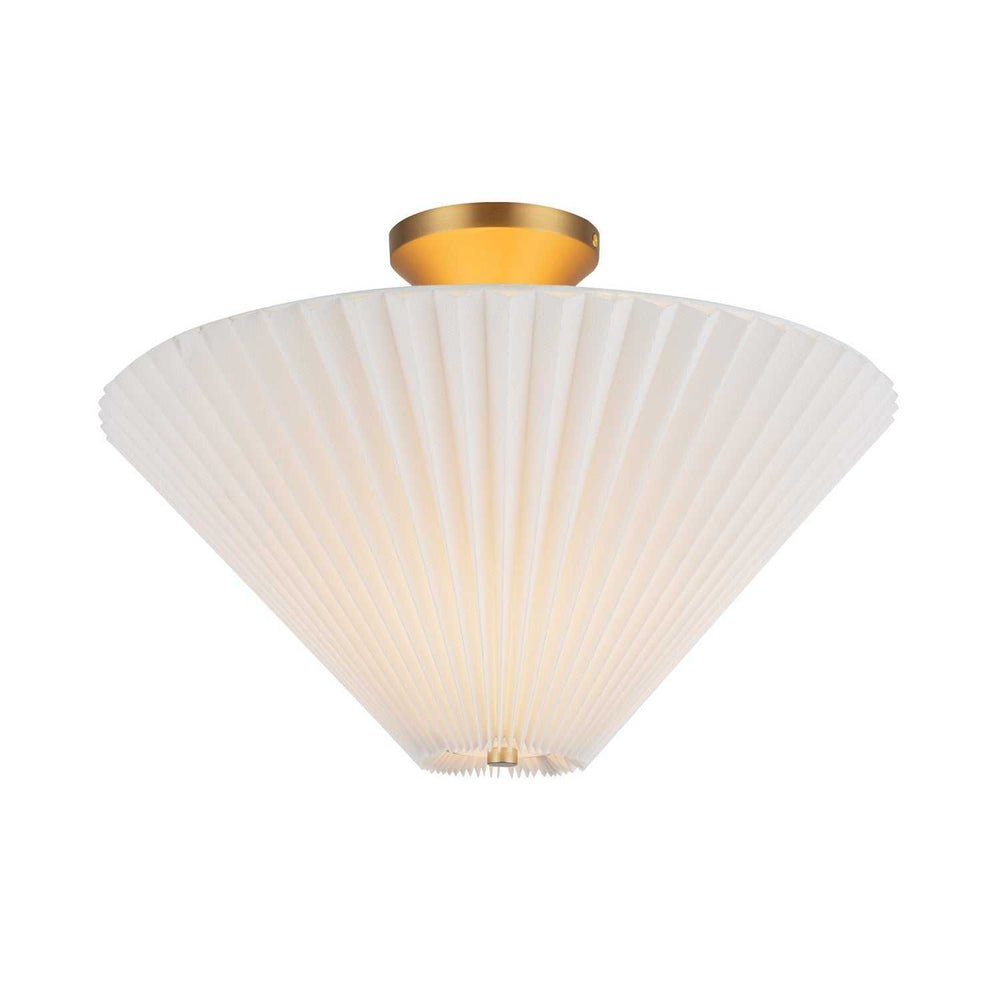 Bridgette One Light Semi-Flush Mount in Brushed Gold/Folded White Alora Canada