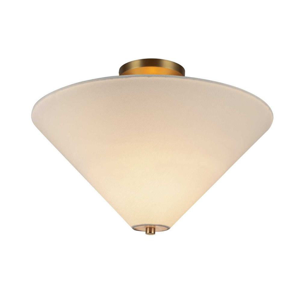Alora Canada - SF497016BGWL - One Light Semi-Flush Mount - Bridgette - Brushed Gold/White Linen