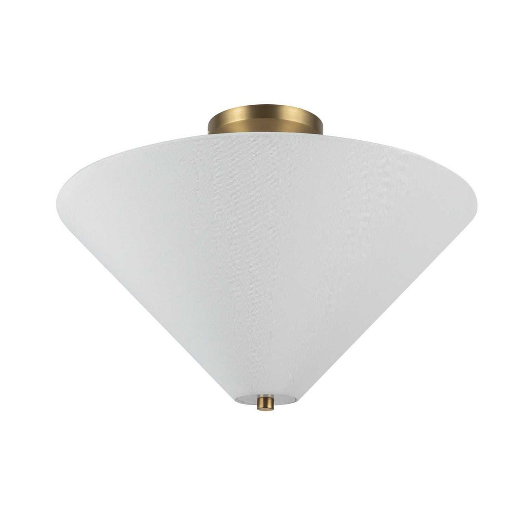 Alora Canada - SF497016BGWL - One Light Semi-Flush Mount - Bridgette - Brushed Gold/White Linen