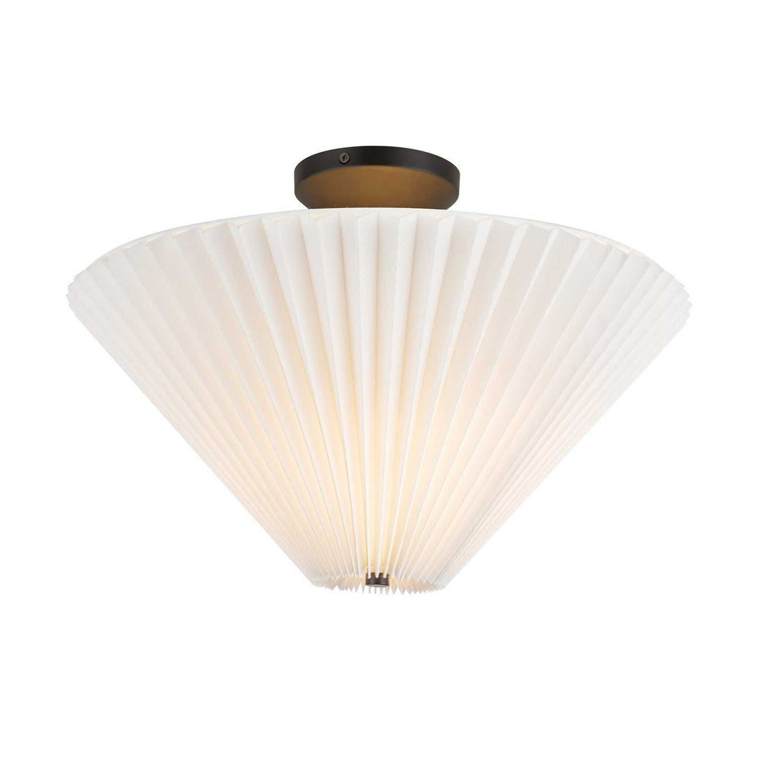 Alora Canada - SF497016MBFW - One Light Semi-Flush Mount - Bridgette - Matte Black/Folded White