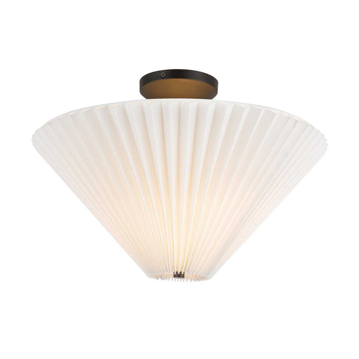 Alora Canada - SF497016MBFW - One Light Semi-Flush Mount - Bridgette - Matte Black/Folded White