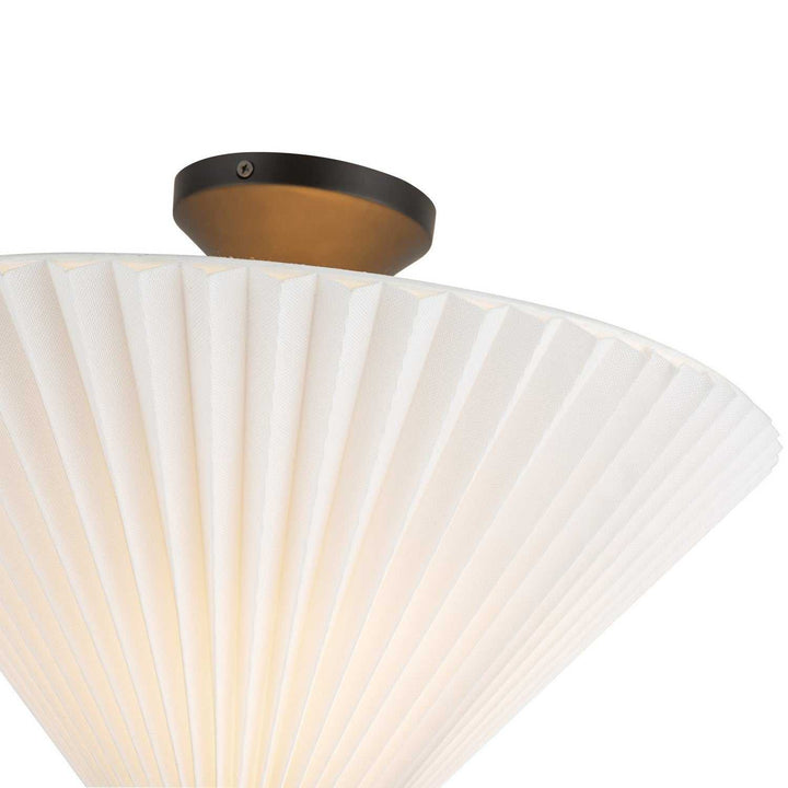 Alora Canada - SF497016MBFW - One Light Semi-Flush Mount - Bridgette - Matte Black/Folded White