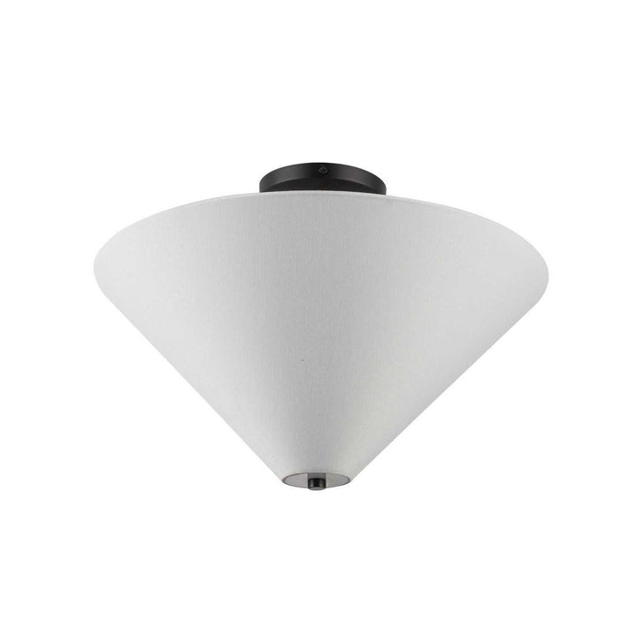 Alora Canada - SF497016MBWL - One Light Semi-Flush Mount - Bridgette - Matte Black/White Linen
